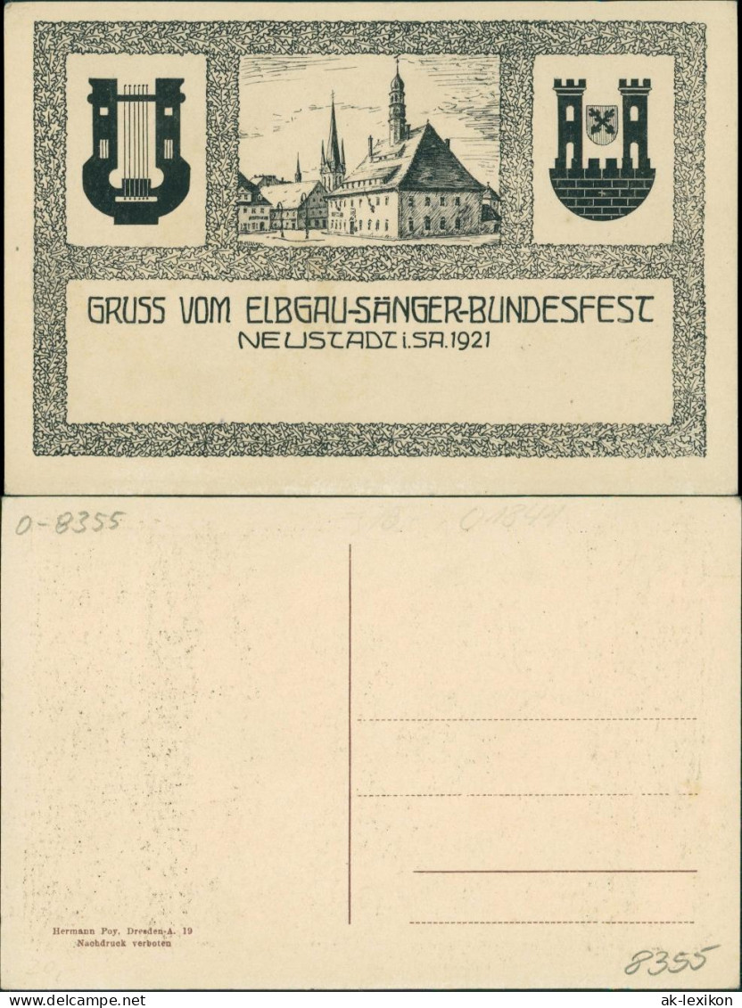 Ansichtskarte Neustadt (Sachsen) Elbgau - Sängerfest 1921 - Neustadt