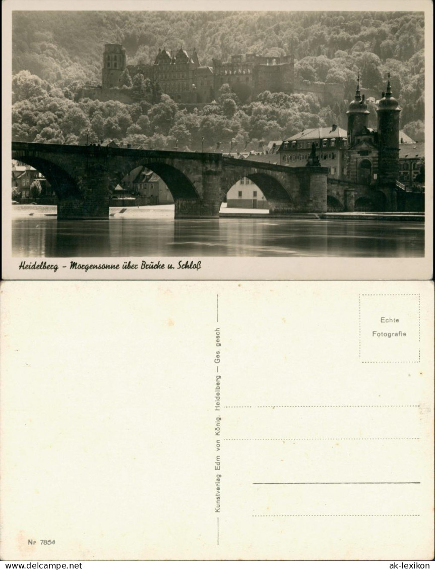 Ansichtskarte Heidelberg Partie Am Neckar, Brücke, Blick Zum Schloss 1930 - Heidelberg
