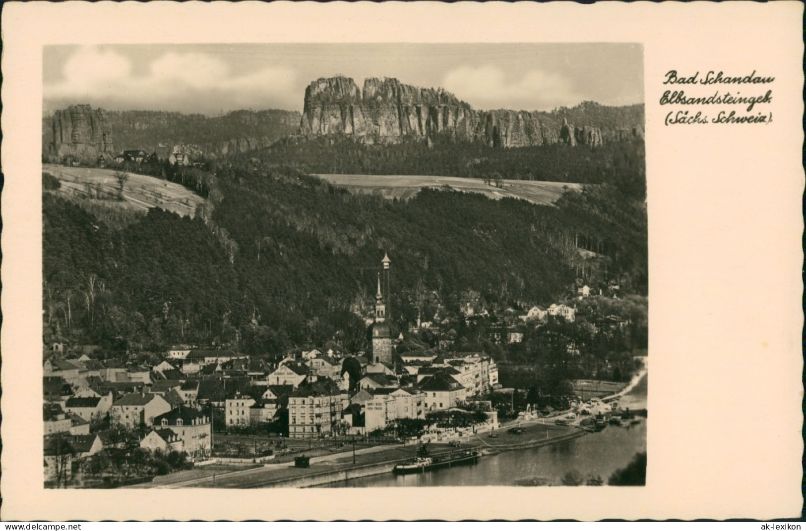 Ansichtskarte Bad Schandau Umland-Ansicht Elbsandsteingebirge, Elbe 1930 - Bad Schandau