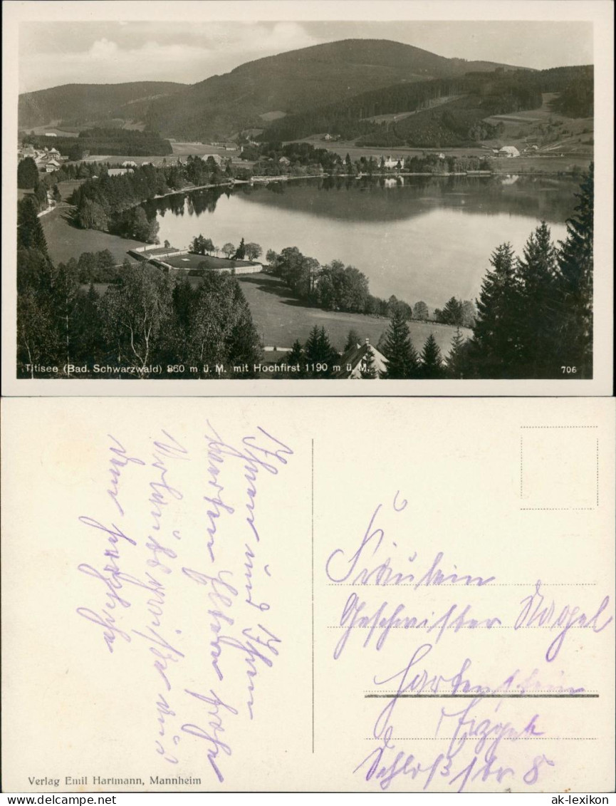 Titisee-Neustadt Titisee (Schwarzwald), Berge, See, Blick Zum Hochfirst 1930 - Titisee-Neustadt