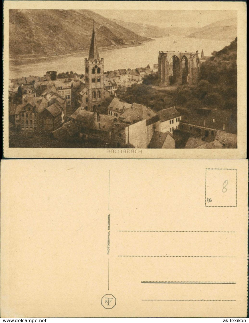 Bacharach Panorama-Ansicht, Blick über Den Ort Auf Fluss Rhein 1920 - Bacharach