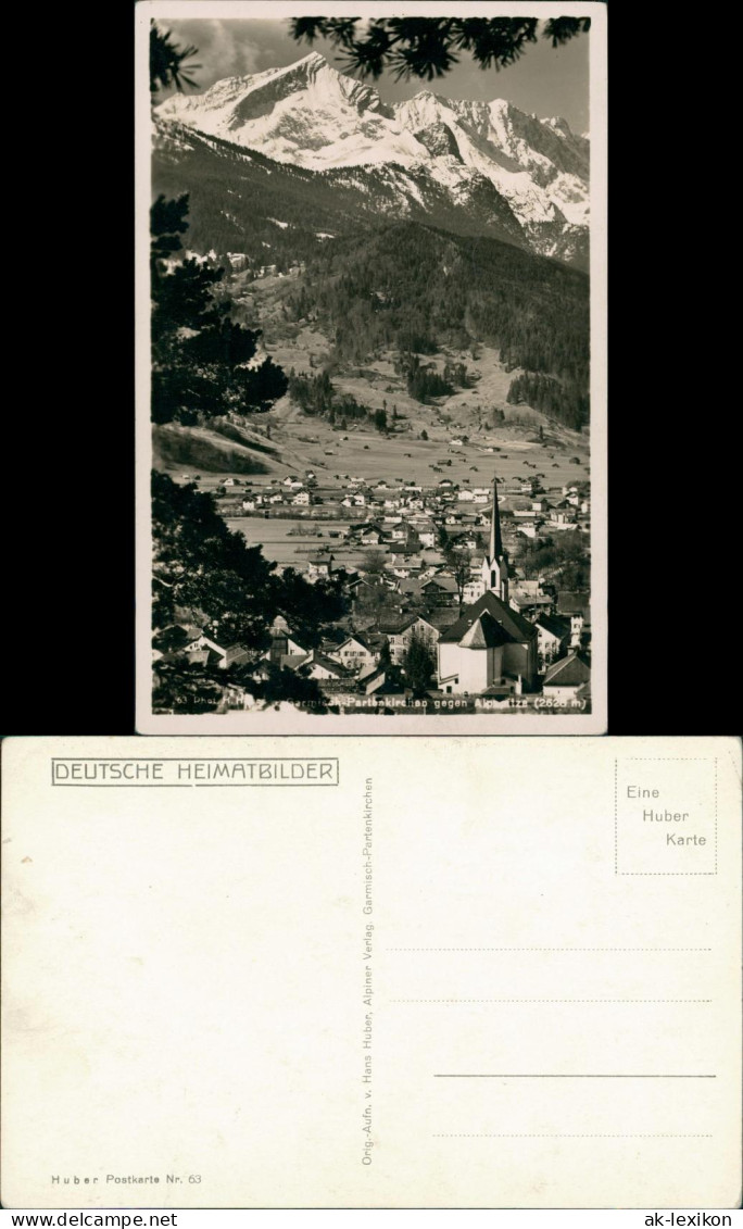 Garmisch-Partenkirchen Umland-Ansicht, Blick Zu Den Alpen, Alpspitze 1930 - Garmisch-Partenkirchen