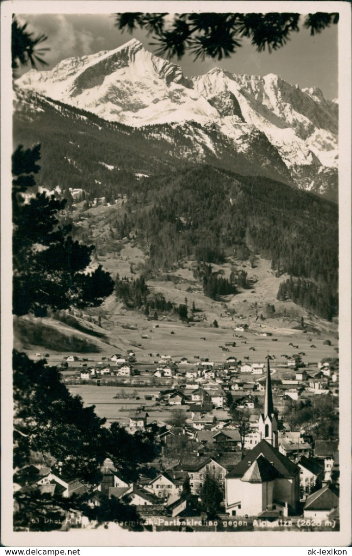 Garmisch-Partenkirchen Umland-Ansicht, Blick Zu Den Alpen, Alpspitze 1930 - Garmisch-Partenkirchen