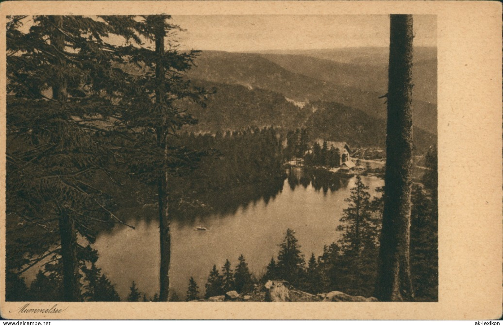 Ansichtskarte Seebach Region Badischer Schwarzwald, Panorama Mummelsee 1920 - Achern