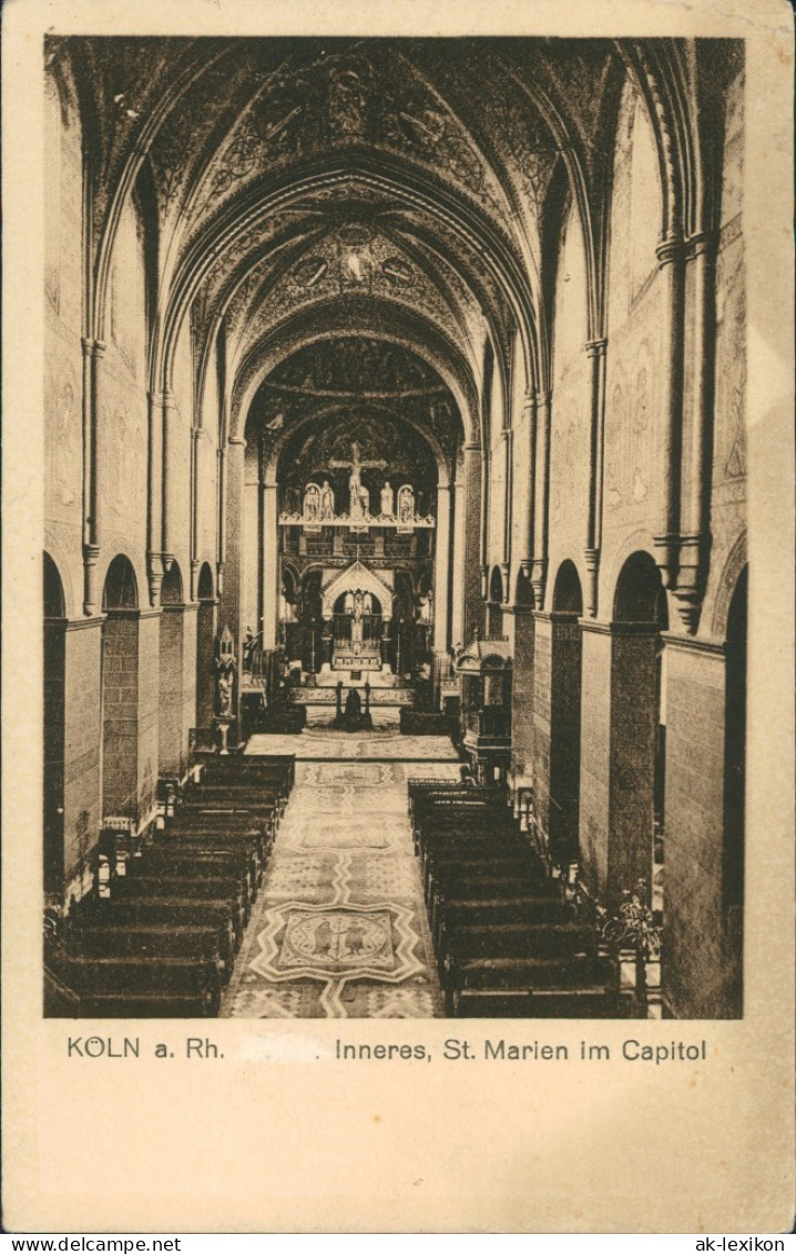 Ansichtskarte Köln Inneres St. Marien Im Capitol, Blick Zum Altar 1920 - Koeln