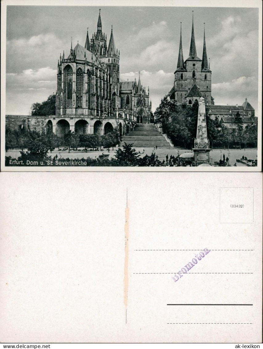 Ansichtskarte Erfurt St. Severikirche Erfurter Dom, Denkmal, Marktplatz 1930 - Erfurt