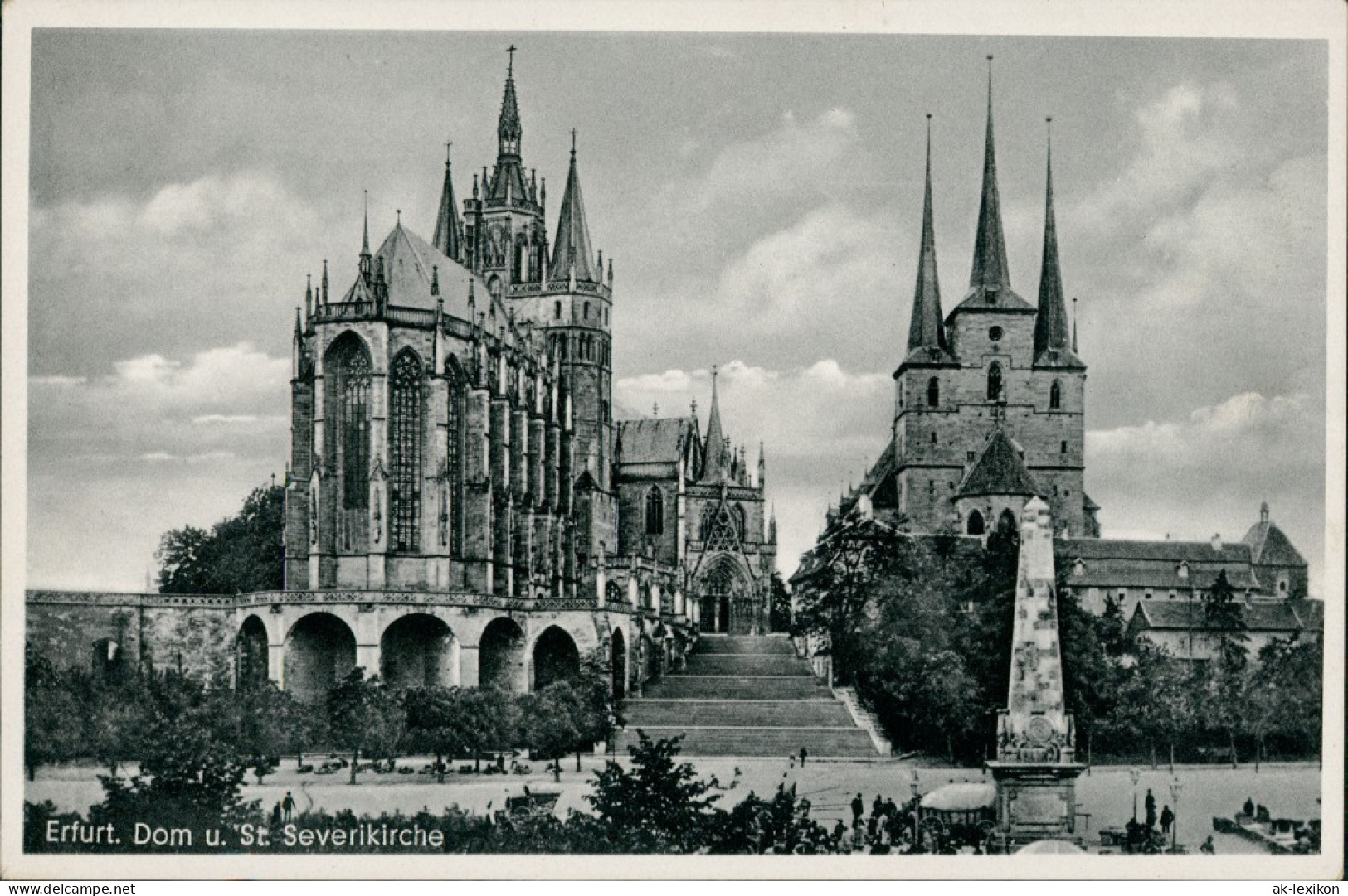 Ansichtskarte Erfurt St. Severikirche Erfurter Dom, Denkmal, Marktplatz 1930 - Erfurt