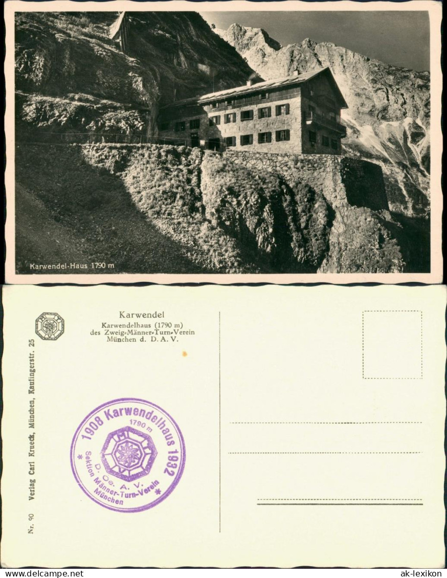 Ansichtskarte Mittenwald Karwendel-Haus, Alpen, 1790 Meter Hoch 1932 - Mittenwald