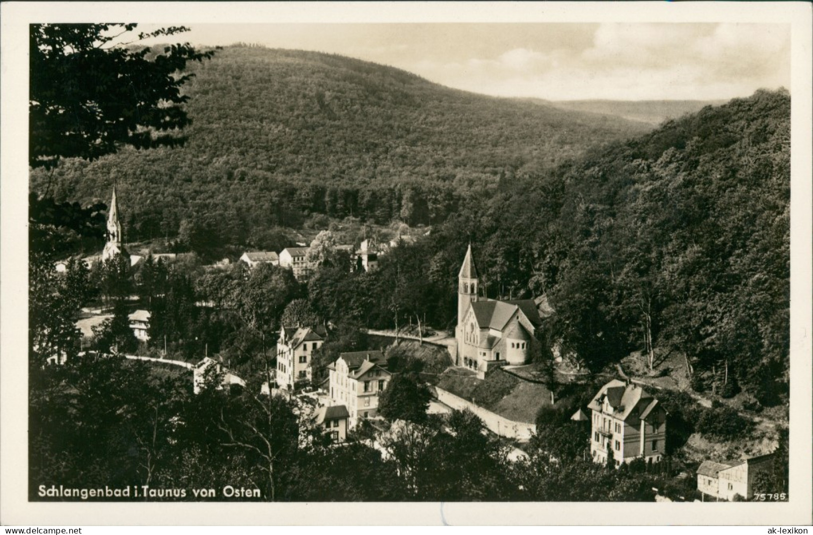 Schlangenbad Panorama-Ansicht, Blick Kirche, Teilansicht Aus Vogelschau-P. 1930 - Schlangenbad