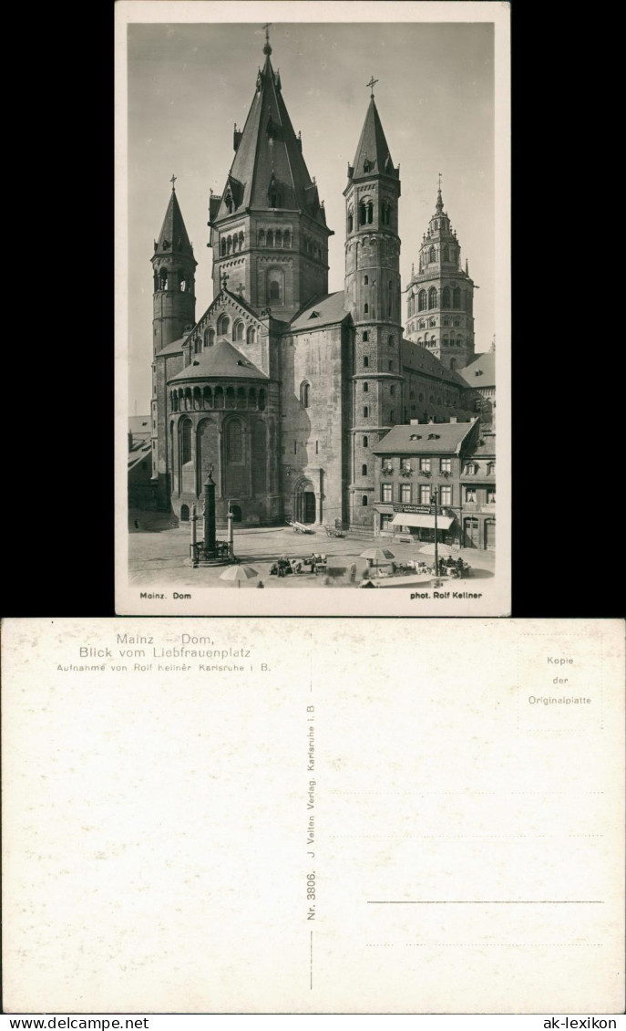 Ansichtskarte Mainz Dom, Lederhandlung-Geschäft, Marktplatz 1930 - Mainz
