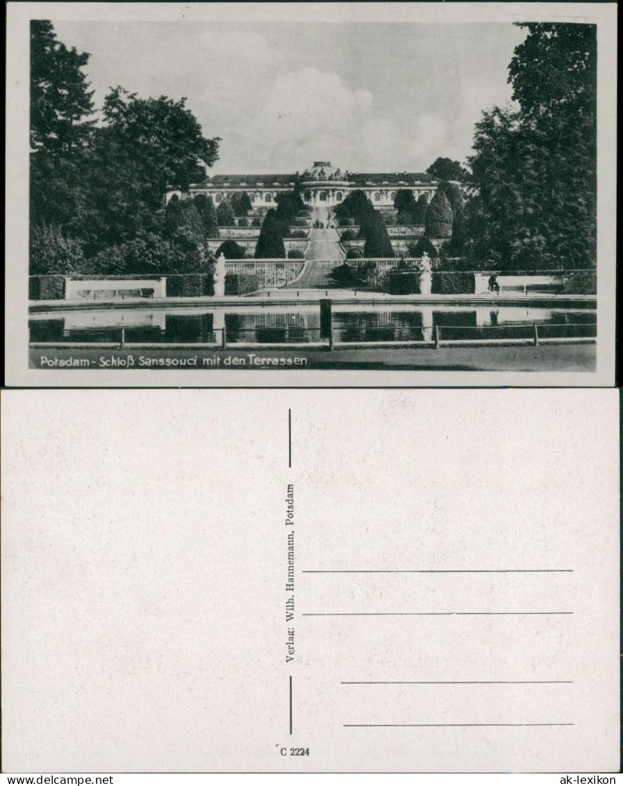 Potsdam Schloss Sanssouci Mit Den Terrassen, Blick Vom Park Aus 1920 - Potsdam