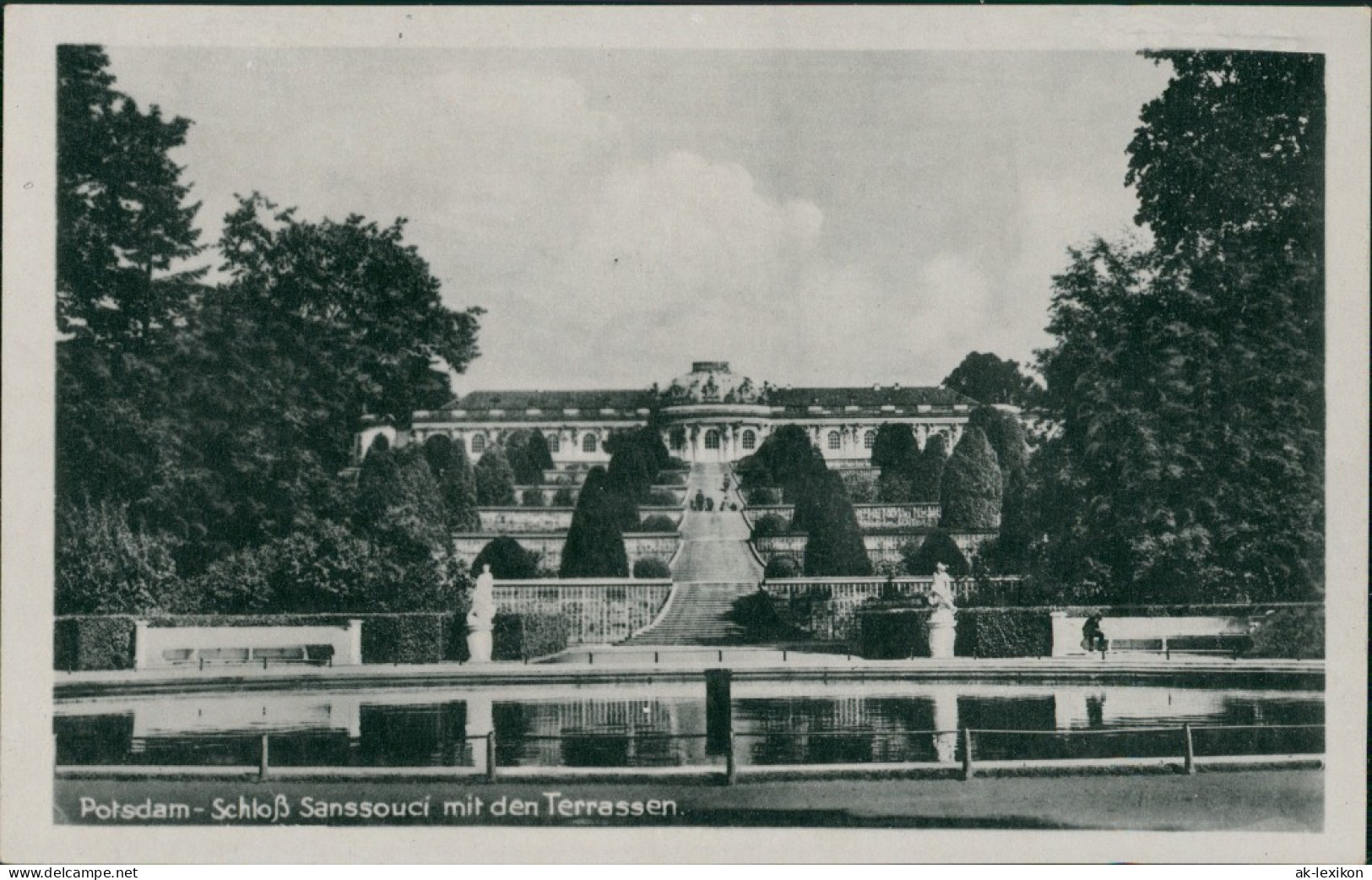 Potsdam Schloss Sanssouci Mit Den Terrassen, Blick Vom Park Aus 1920 - Potsdam