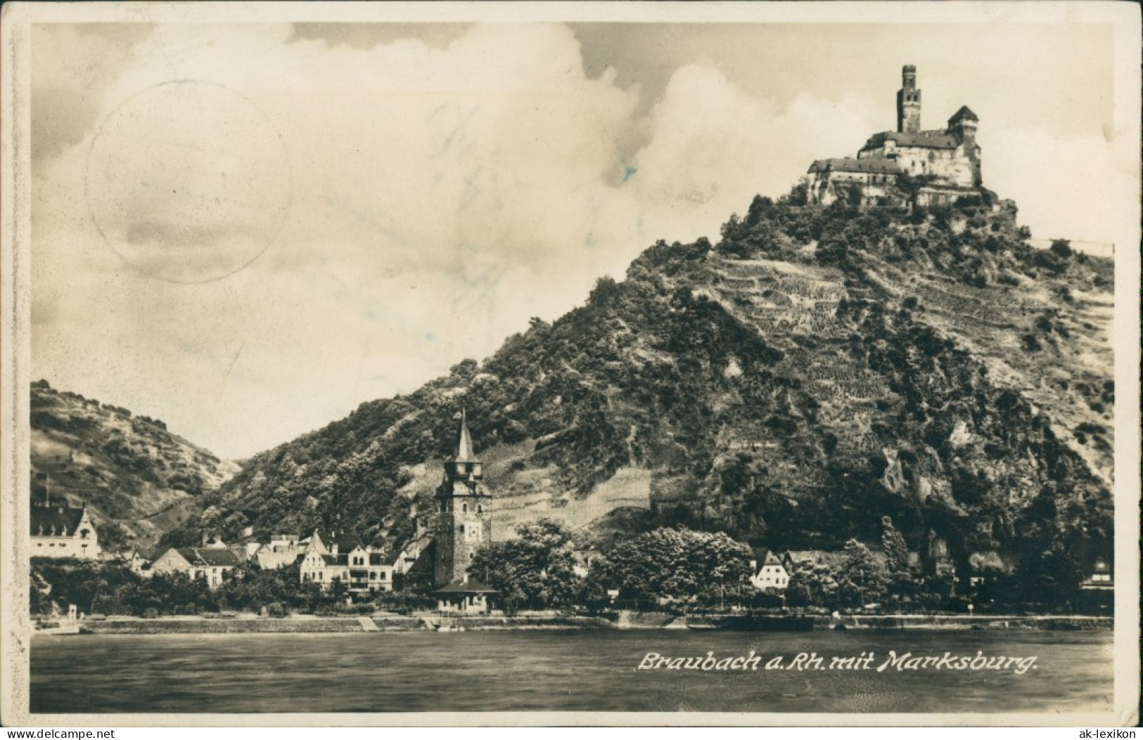 Ansichtskarte Braubach Marksburg Vom Rhein Aus Gesehen 1929 - Braubach