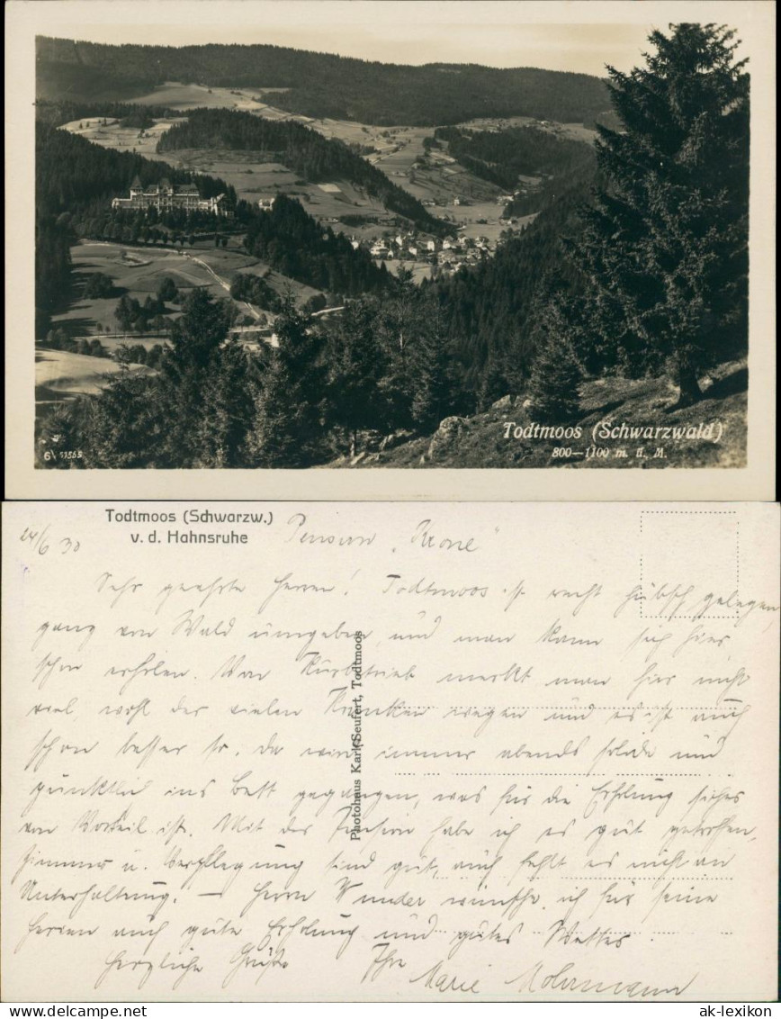 Ansichtskarte Todtmoos Panorama-Ansicht, Schwarzwald, Black Forest 1935 - Todtmoos