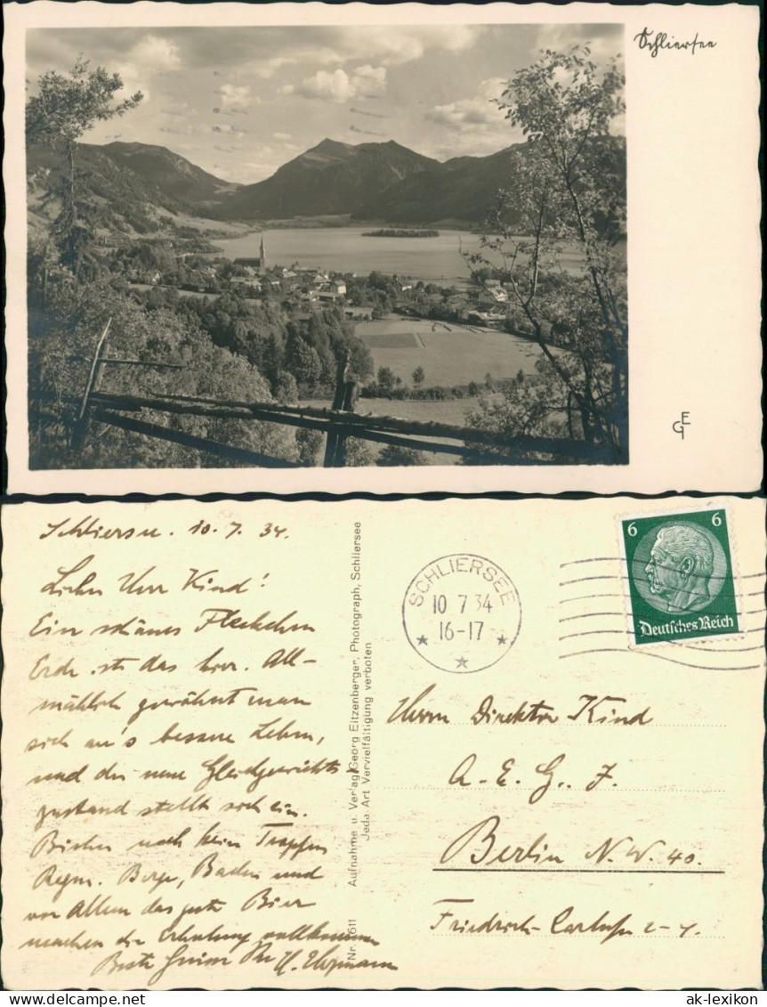 Schliersee Schliersee Aus Der Vogelschau-Perspektive, Totale 1934 - Schliersee