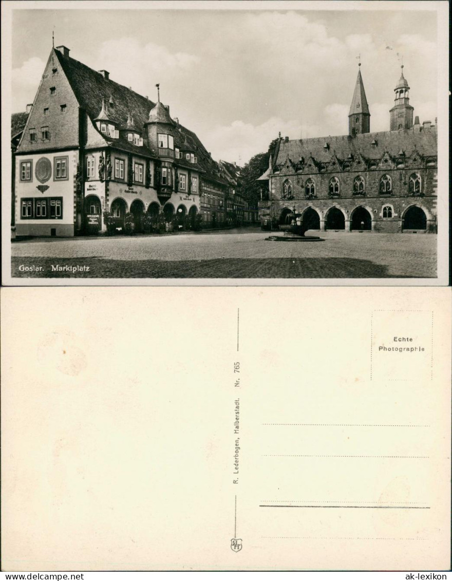 Ansichtskarte Goslar Marktplatz, Strassen Partie Mit Hotel 1930 - Goslar