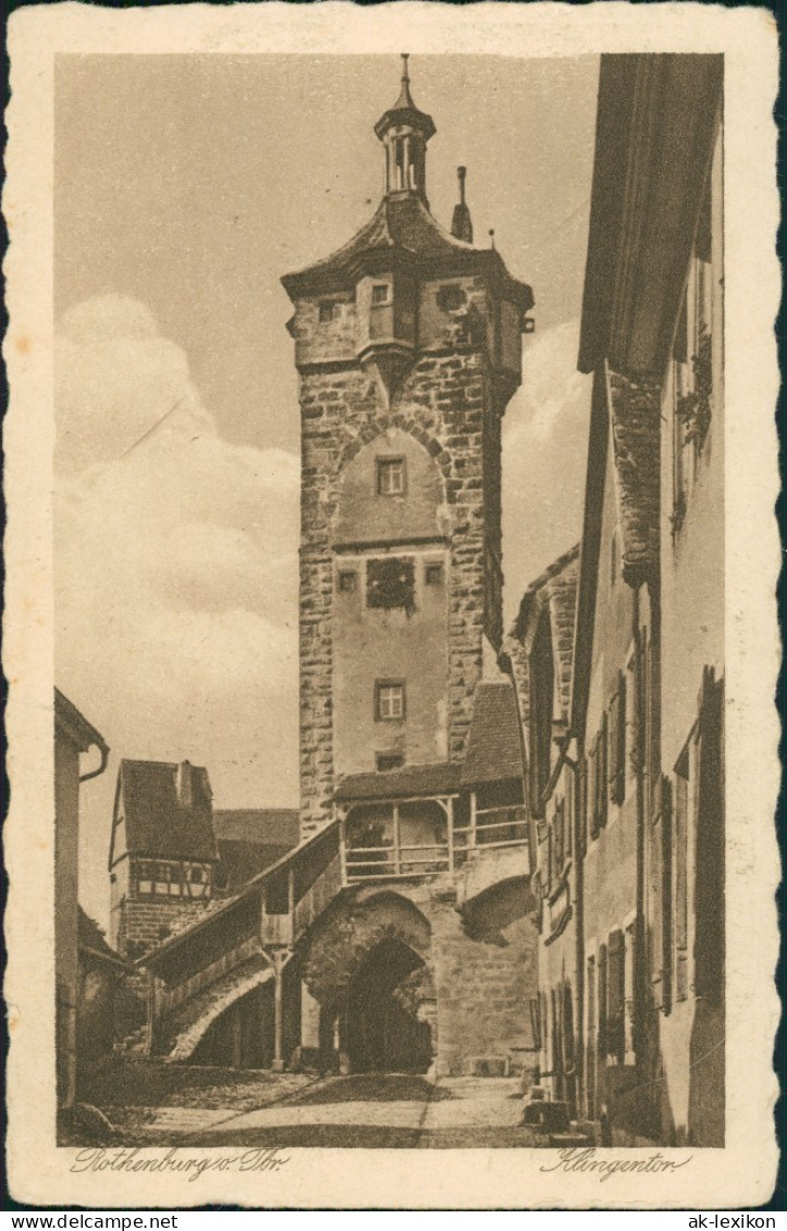 Rothenburg Ob Der Tauber Klingentor Strassen Partie, Turm, Durchgang 1925 - Rothenburg O. D. Tauber