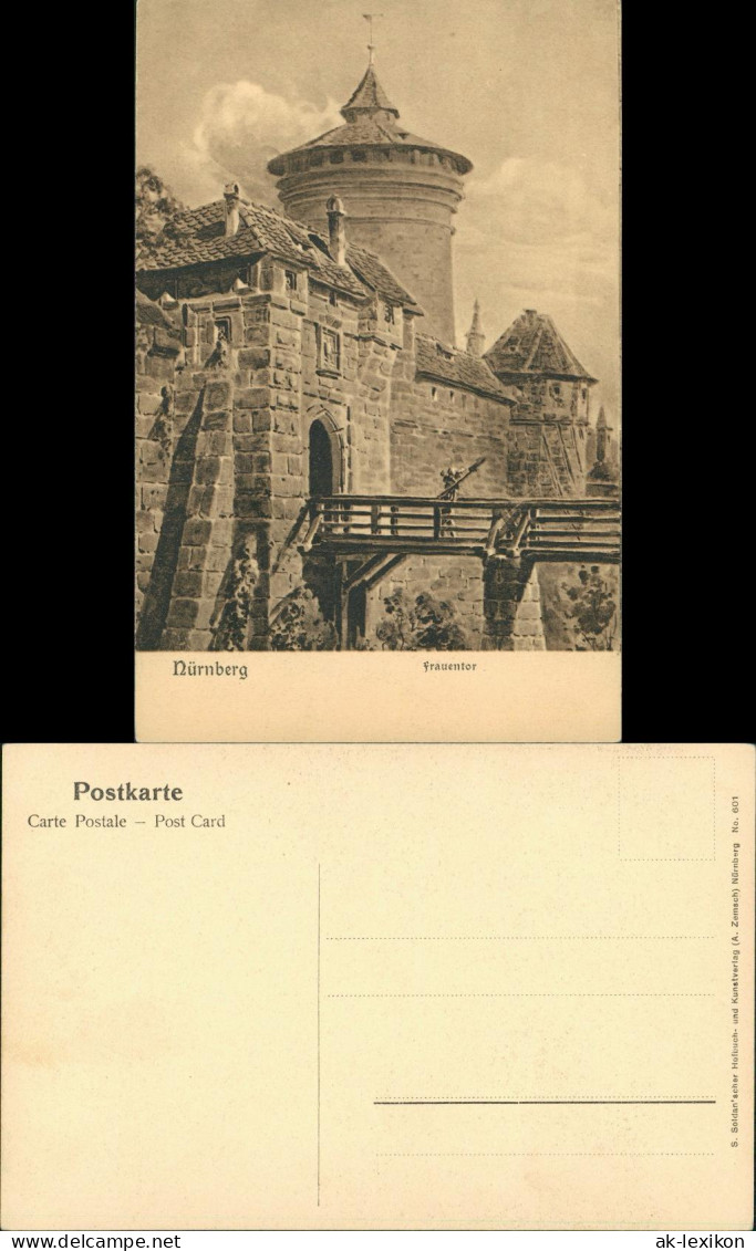 Ansichtskarte Nürnberg Frauentor, Burgbrücke, Eingangsbereich 1910 - Nürnberg