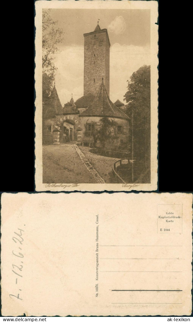 Rothenburg Ob Der Tauber Burgtor, Strassen Partie Torbogen-Durchgang 1924 - Rothenburg O. D. Tauber