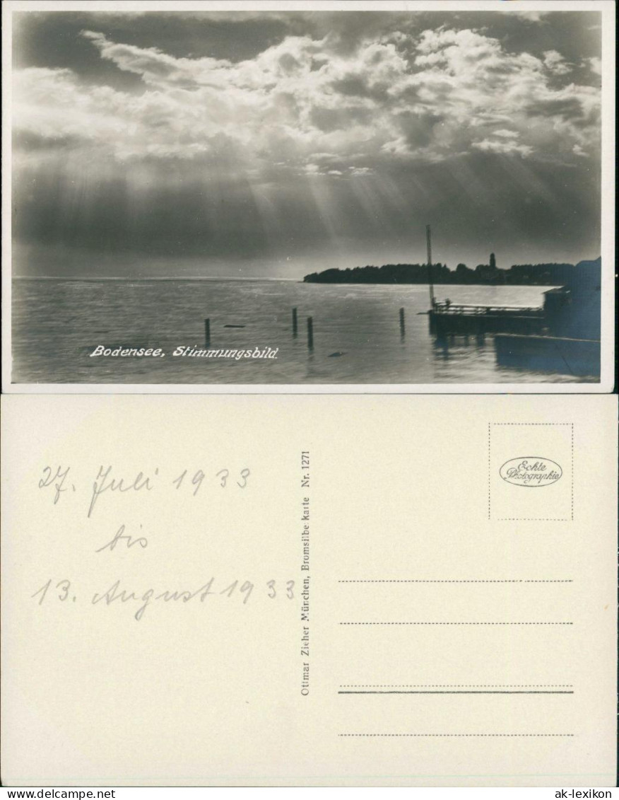 .Vorarlberg Der Bodensee Stimmungsbild, Sonnenstrahlen/Wolken 1930 - Autres & Non Classés