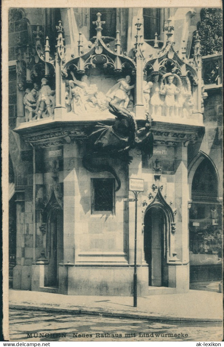 Ansichtskarte München Rathaus Mit Lindwurmecke 1930 - Muenchen