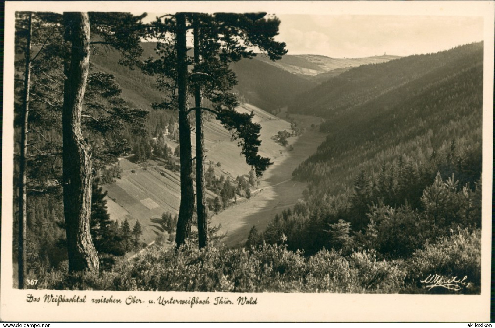 Oberweißbach Umland-Ansicht Weißbachtal Ober- U. Unterweißbach 1940 - Oberweissbach