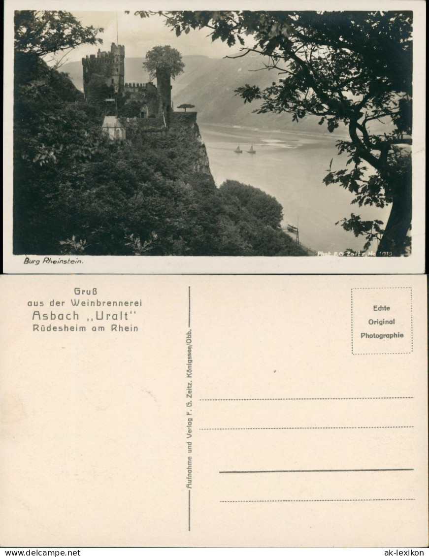 Bingen Am Rhein Burg / Schloss Rheinstein Am Rhein, Rhine River Castle 1930 - Bingen