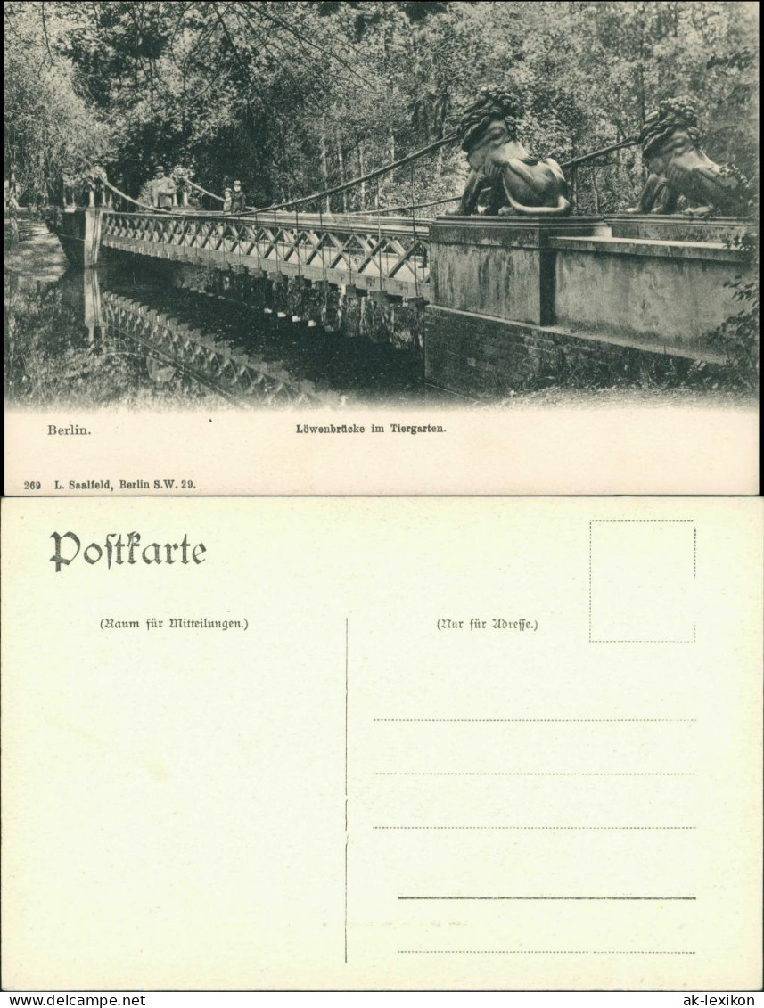 Ansichtskarte Tiergarten-Berlin Löwenbrücke 1908 - Tiergarten