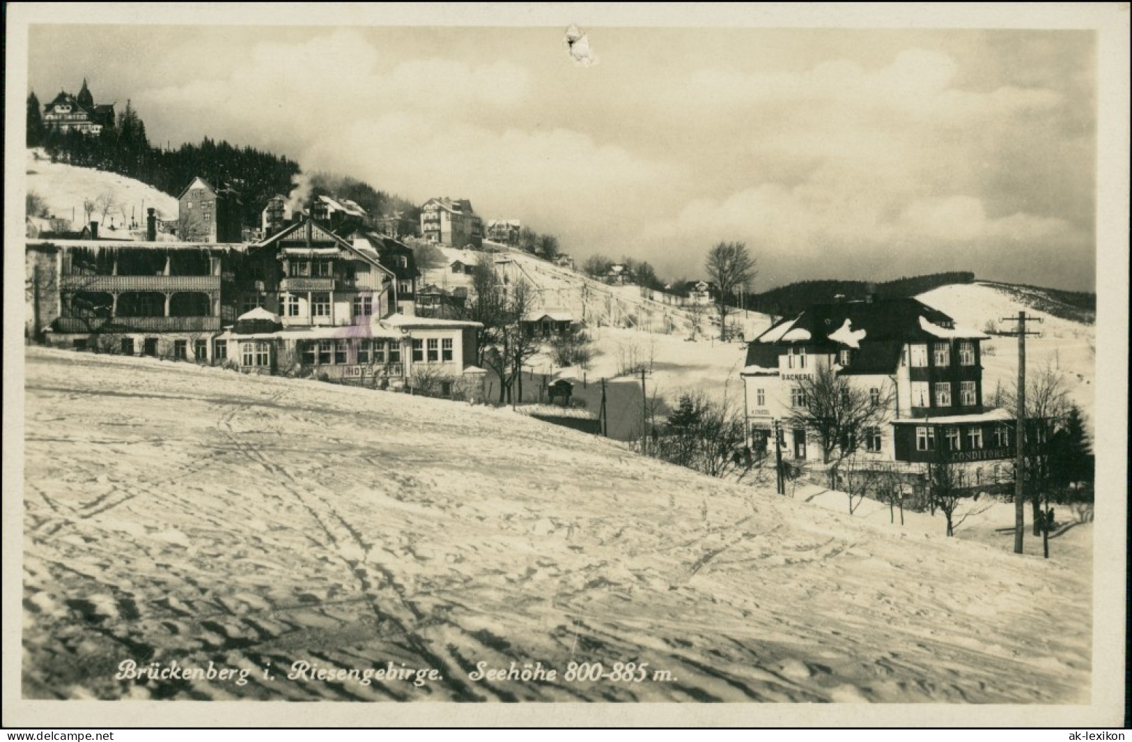 Brückenberg-Krummhübel Karpacz Górny Karpacz Winterpartie Hotels 1934 - Schlesien