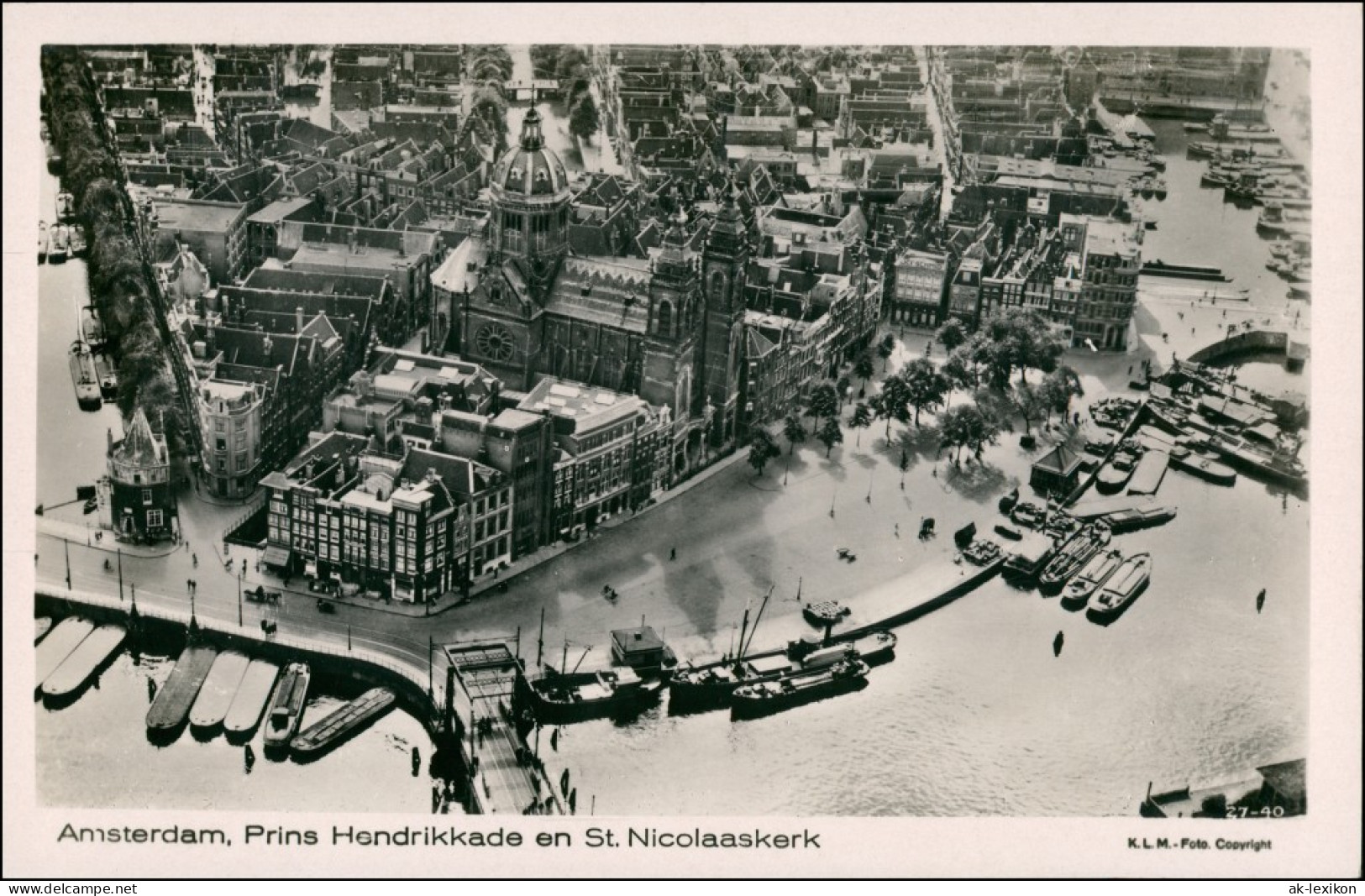 Postkaart Amsterdam Amsterdam Luftbild Nicolaaskerk 1934 - Amsterdam