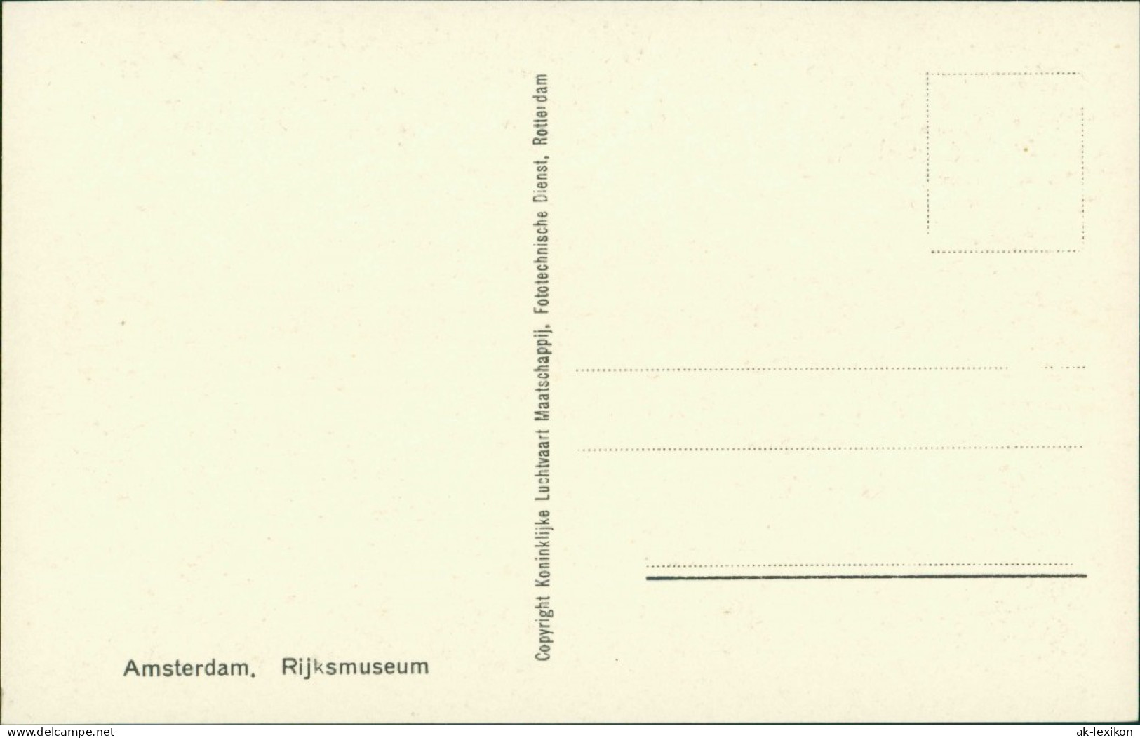 Postkaart Amsterdam Amsterdam Luftbild Rijksmuseum 1935 - Amsterdam