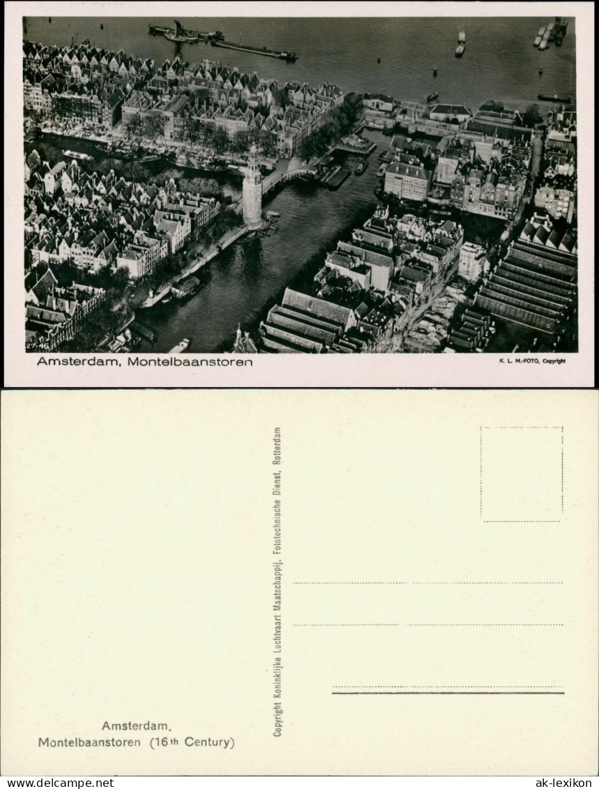 Postkaart Amsterdam Amsterdam Luftbild Aero - Montelbaanstoren 1934 - Amsterdam