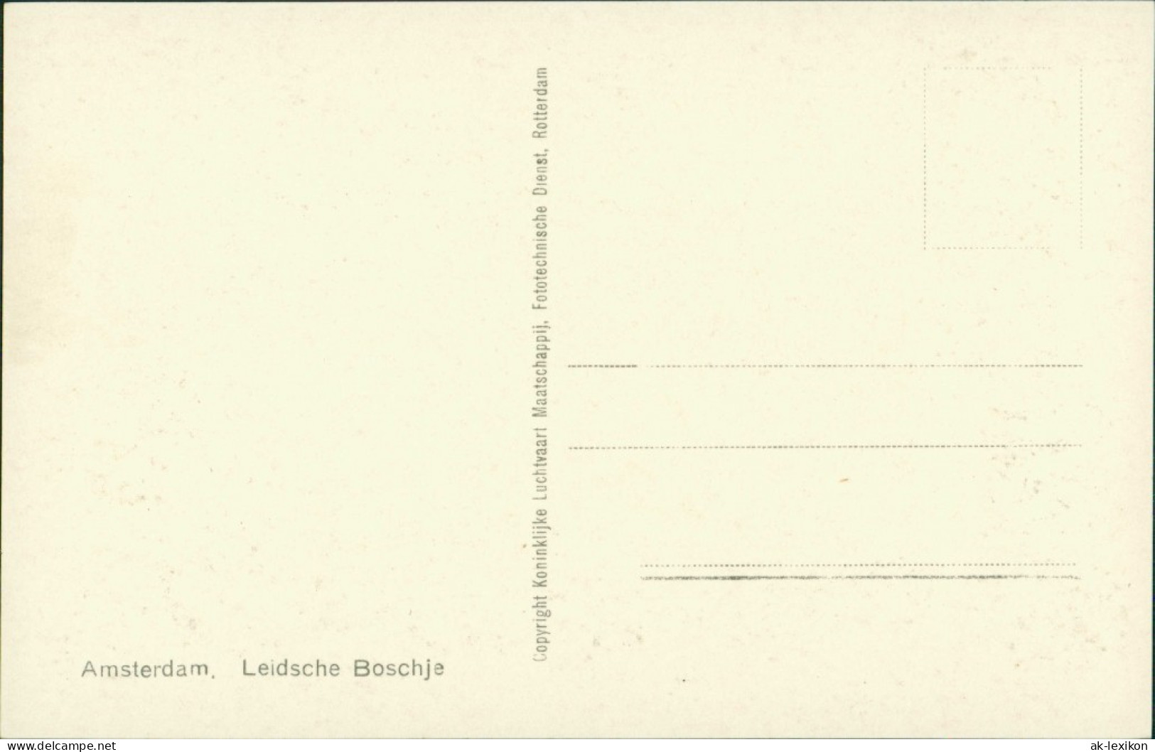 Postkaart Amsterdam Amsterdam Luftbild Aero, Leidsche Boschje 1935 - Amsterdam