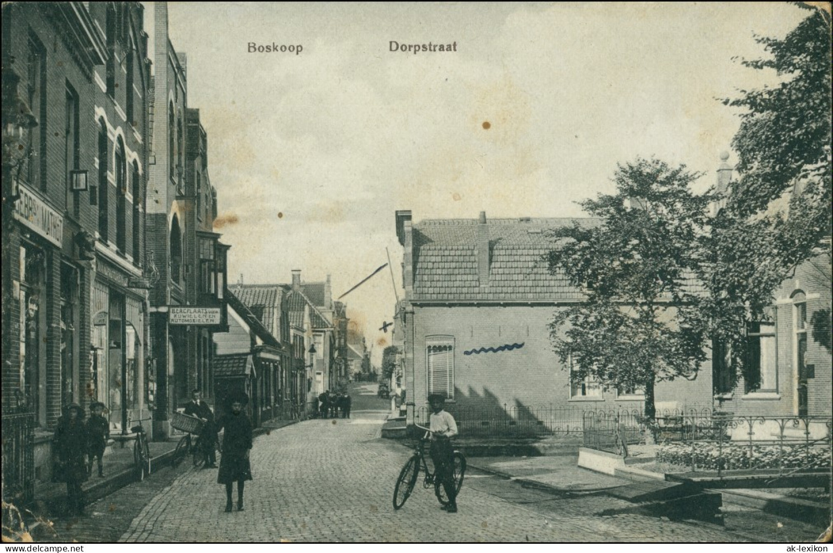 Postkaart Boskoop (Niederlande) Dorpstraat 1909 - Autres & Non Classés