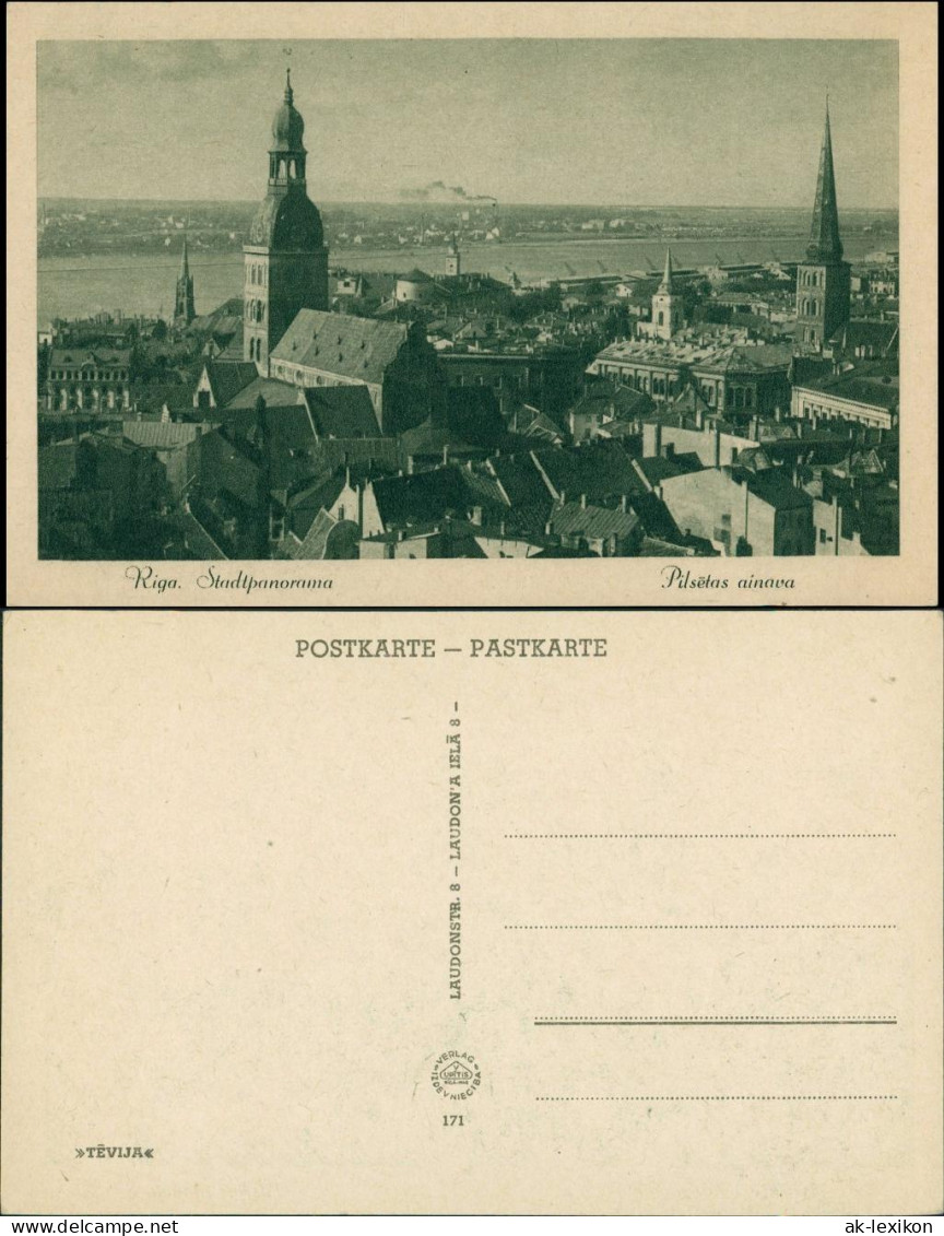 Postcard Riga Rīga Ри́га Stadtpanorama 1930 - Lettonie