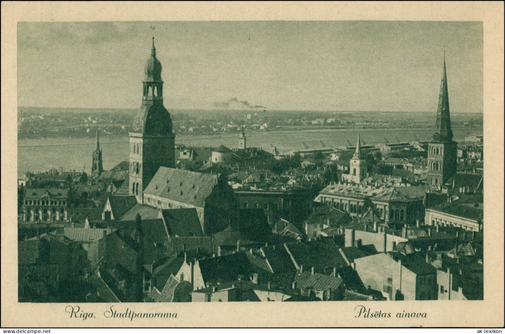 Postcard Riga Rīga Ри́га Stadtpanorama 1930 - Latvia