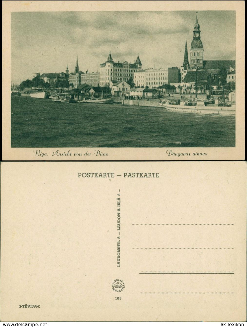 Postcard Riga Rīga Ри́га Ansicht Von Der Düna 1930 - Lettonie