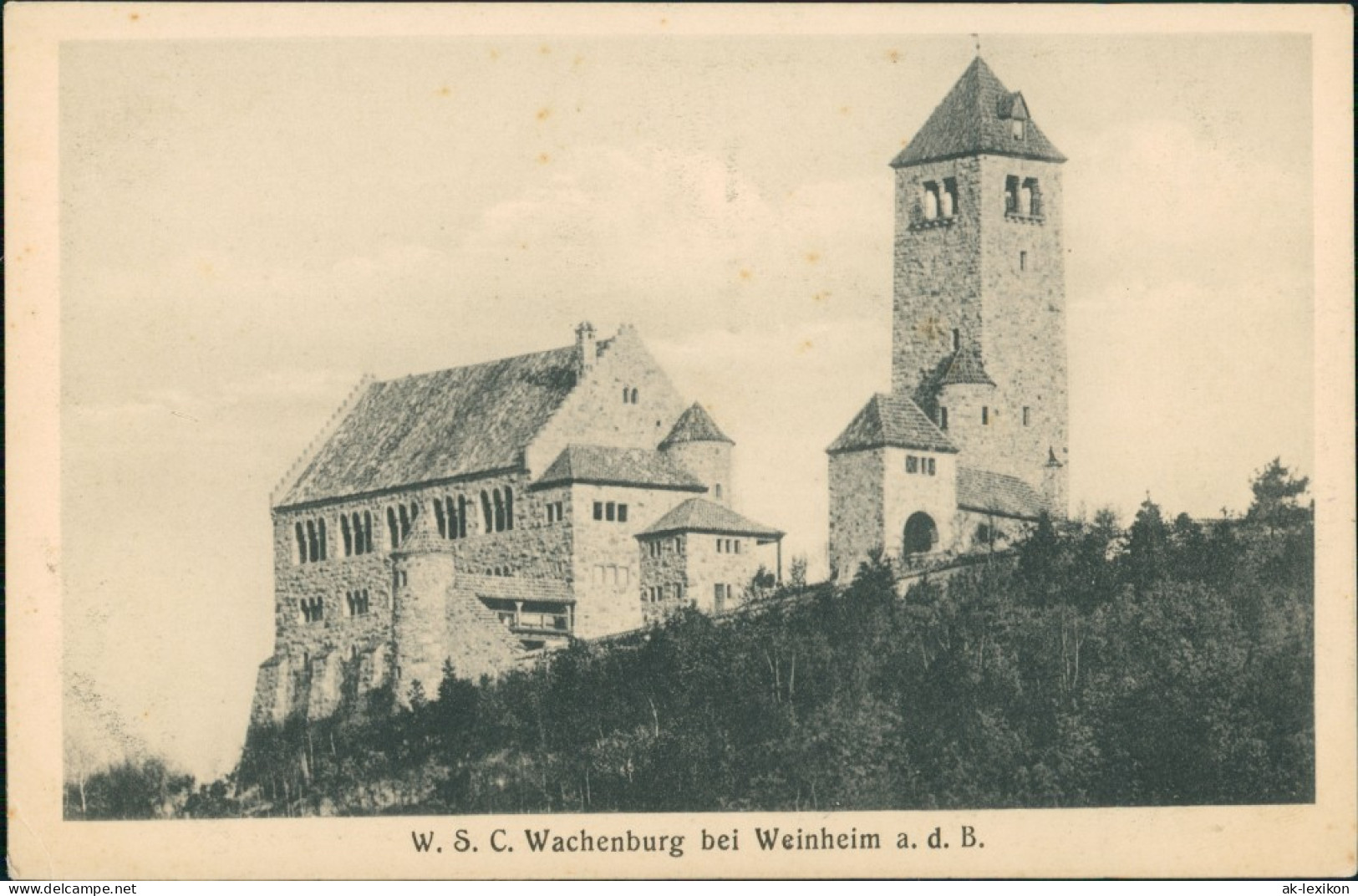 Ansichtskarte Weinheim (Bergstraße) W.S.C. Wachenburg A.d. Bergstrasse 1910 - Weinheim
