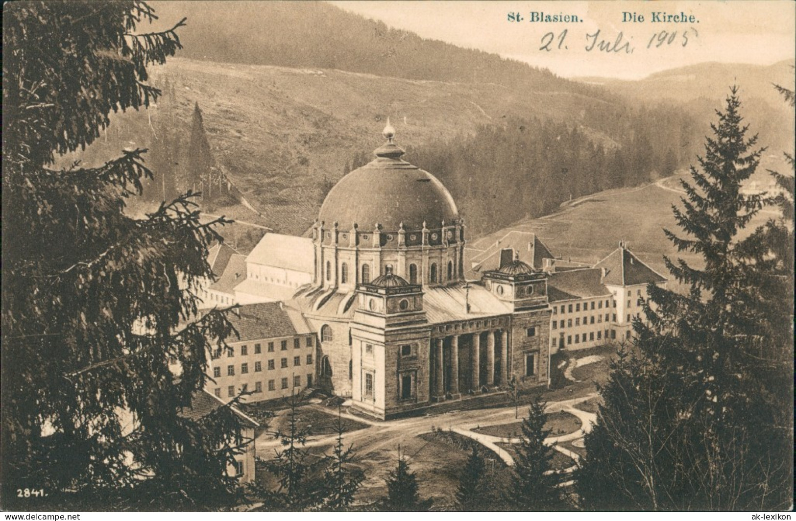 Ansichtskarte St. Blasien Panorama Vogelschau-Perspektive Auf Kirche 1905 - St. Blasien