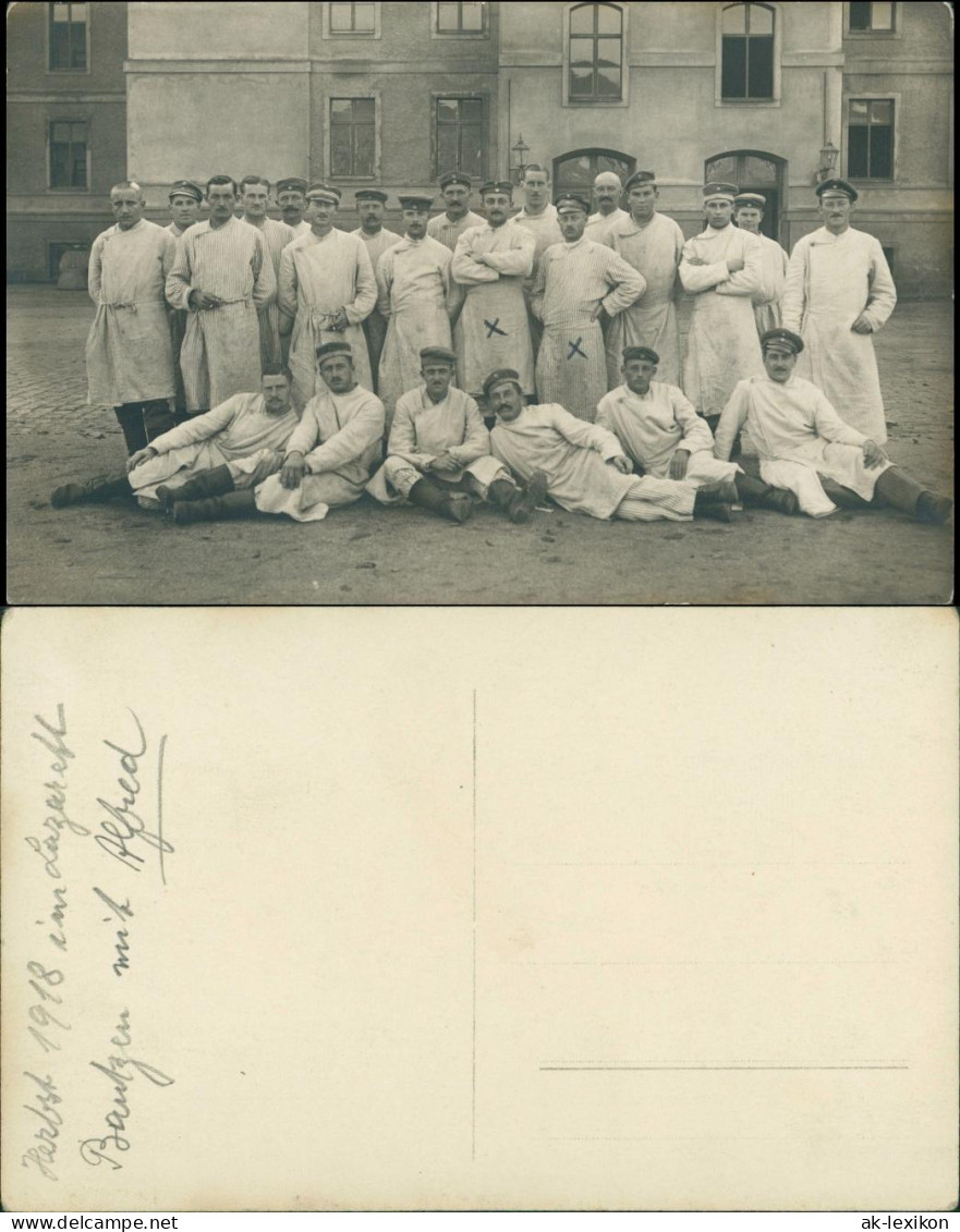 Bautzen  Militär  1.WK (Erster Weltkrieg) Soldaten Vor Lazarett 1918 Privatfoto - Bautzen