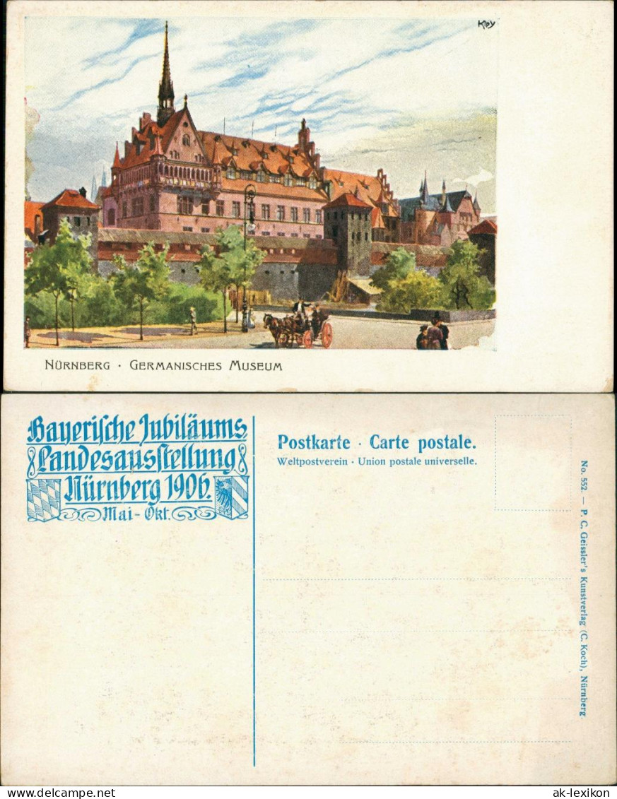 Germanisches Museum, Künstlerkarte Kley, Bayr. Landesausstellung 1906 - Malerei & Gemälde
