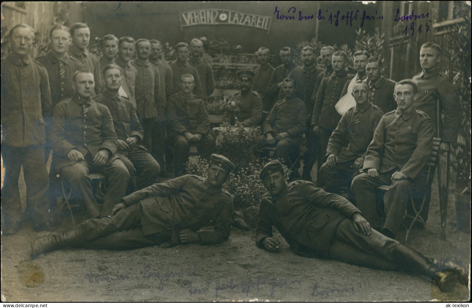 Foto Tauberbischofsheim Soldaten Vereinslazarett WK1 1917 Privatfoto - Tauberbischofsheim