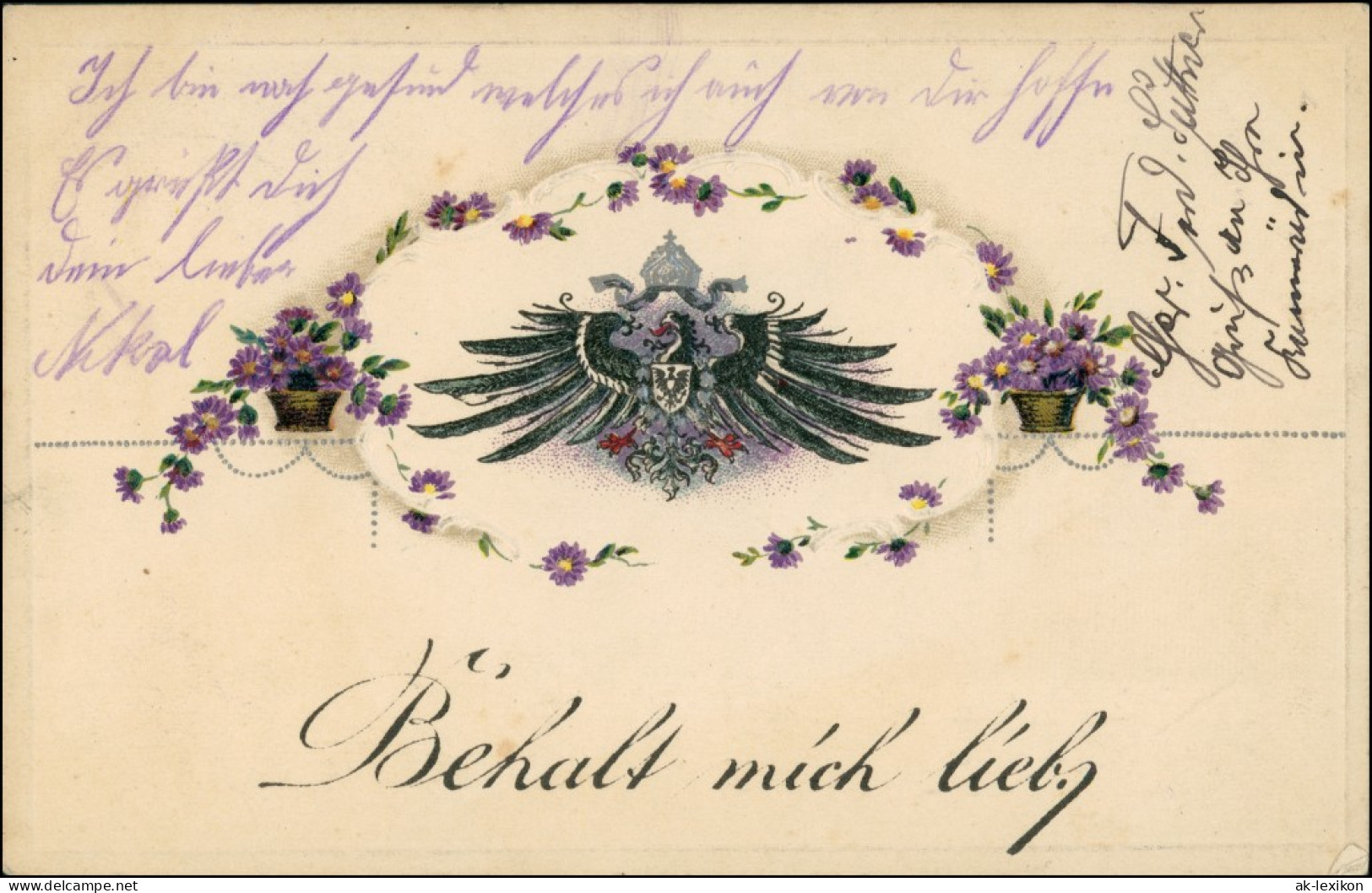 Ansichtskarte  Reichsadler - Patriotika - Halt Mich Lieb 1918 Prägekarte - Filosofía & Pensadores