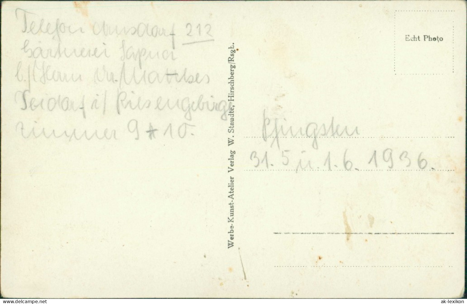 Postcard Seidorf Sosnówka Pension Augustahof 1932 - Schlesien