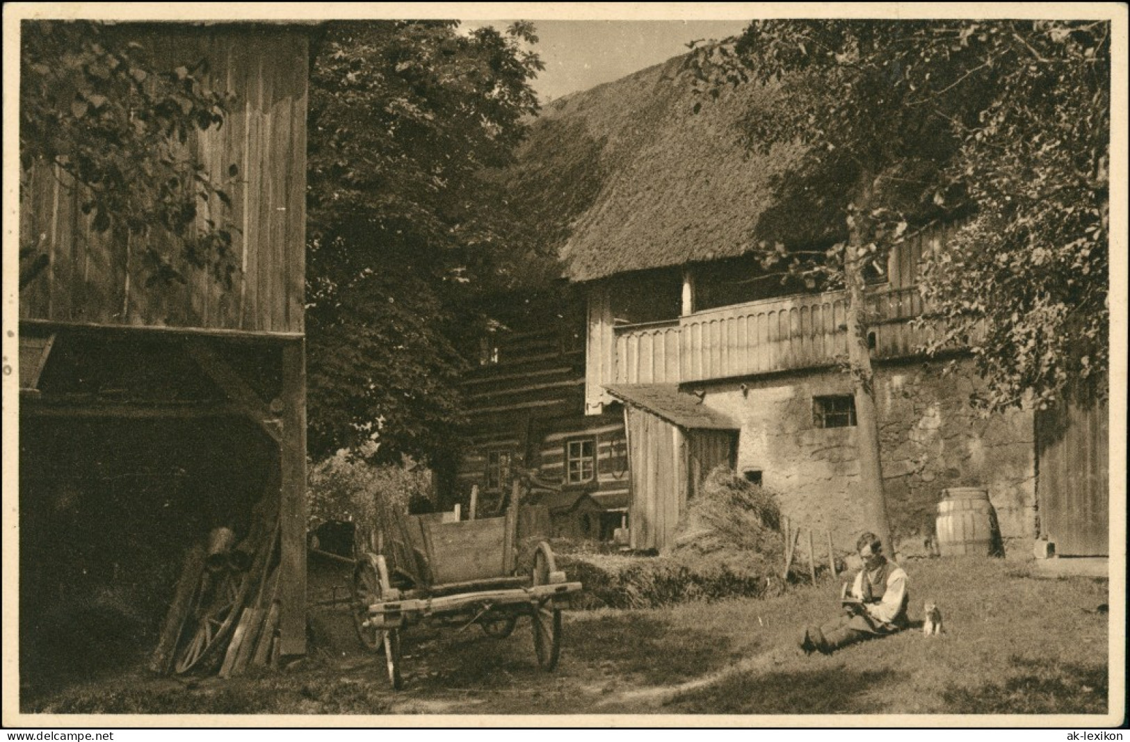 Postcard Nieder Ebersdorf Dolní Habartice Gehöft 1928 - Tchéquie