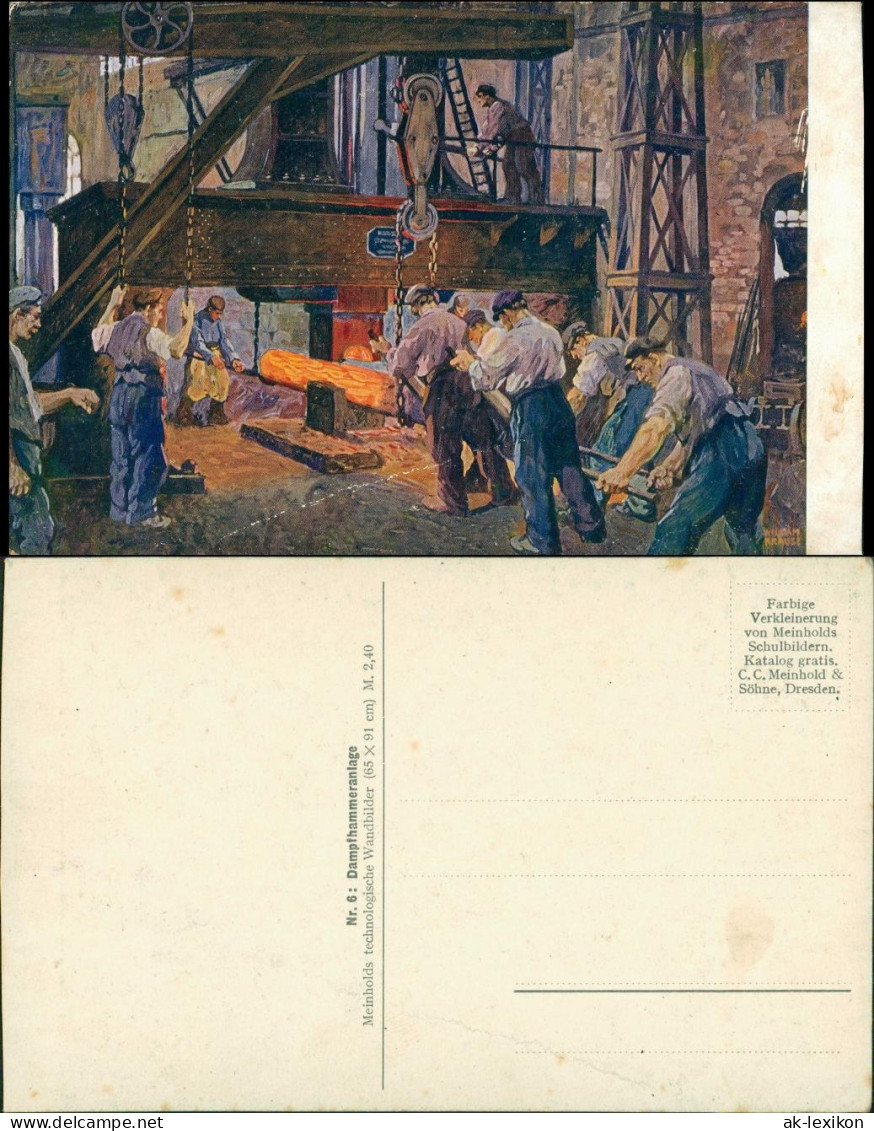 Ansichtskarte  Künstlerkarte Dampfhammeranlage 1914 - Non Classés