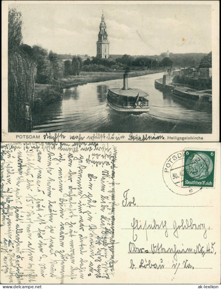 Ansichtskarte Potsdam Heilig-Geist-Kirche, Dampfer 1935 - Potsdam
