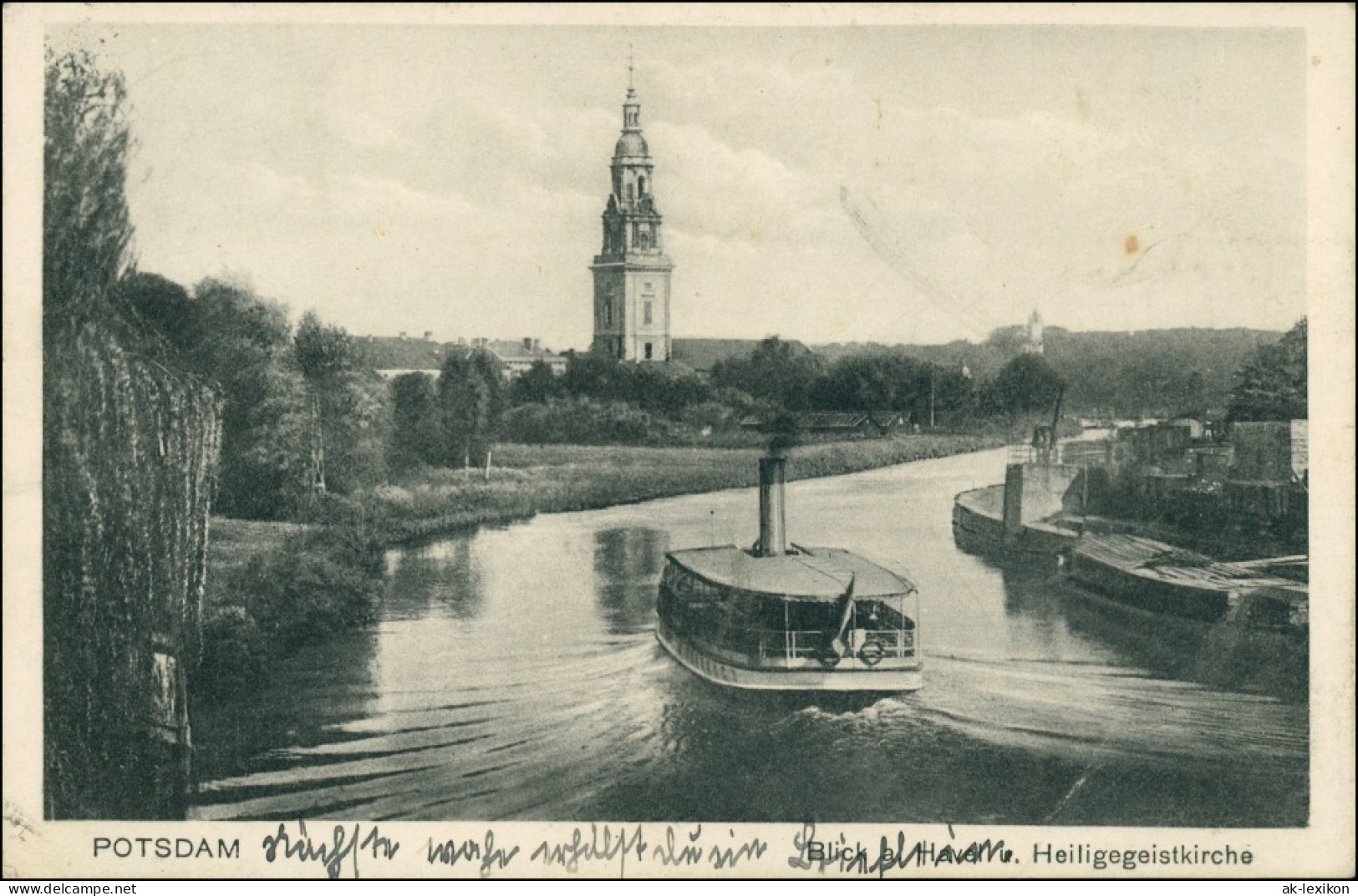 Ansichtskarte Potsdam Heilig-Geist-Kirche, Dampfer 1935 - Potsdam