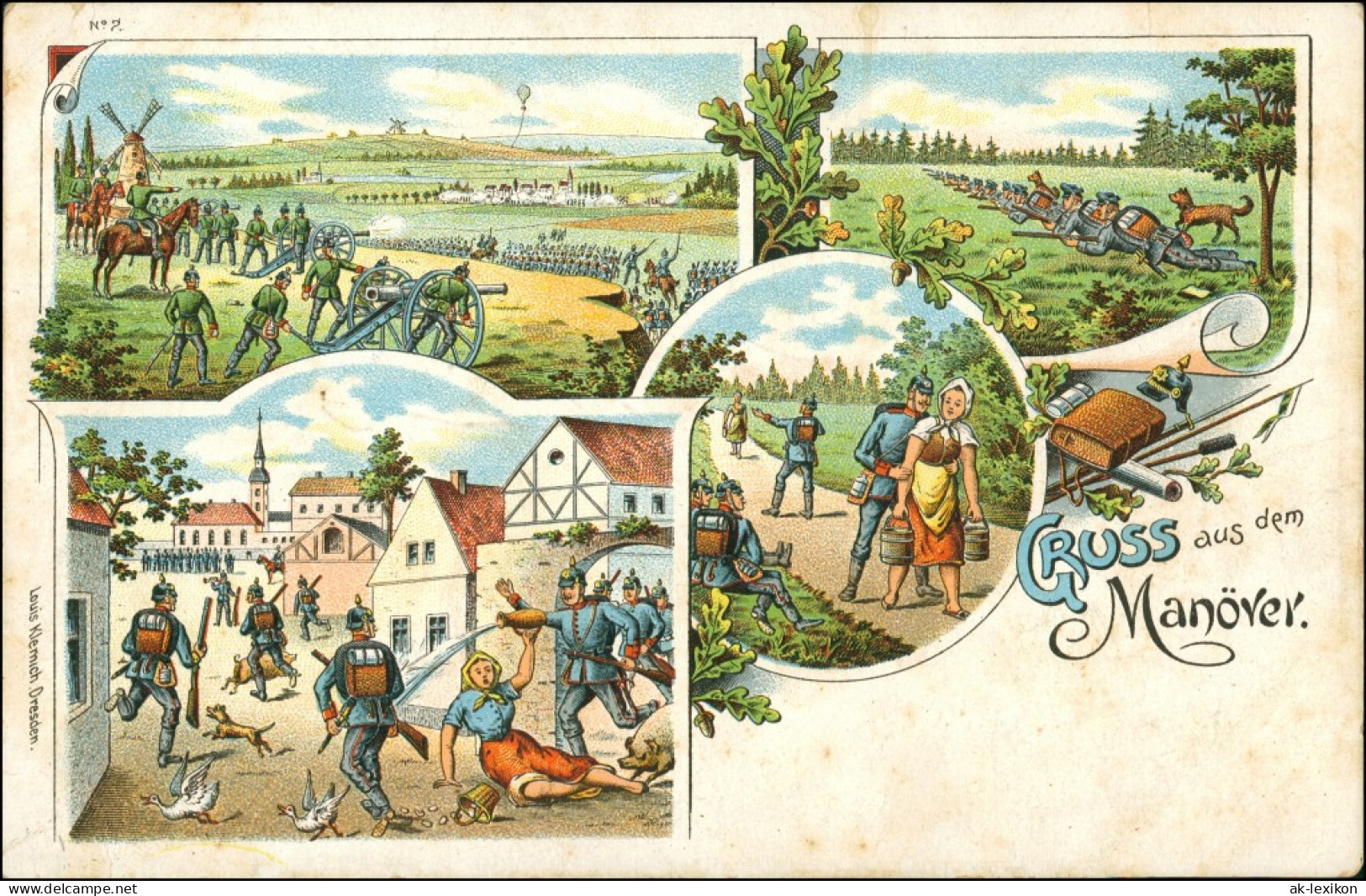 Ansichtskarte  Gruss Vom Manöver Künstlerkarten - Militär Litho 1903 - Ohne Zuordnung