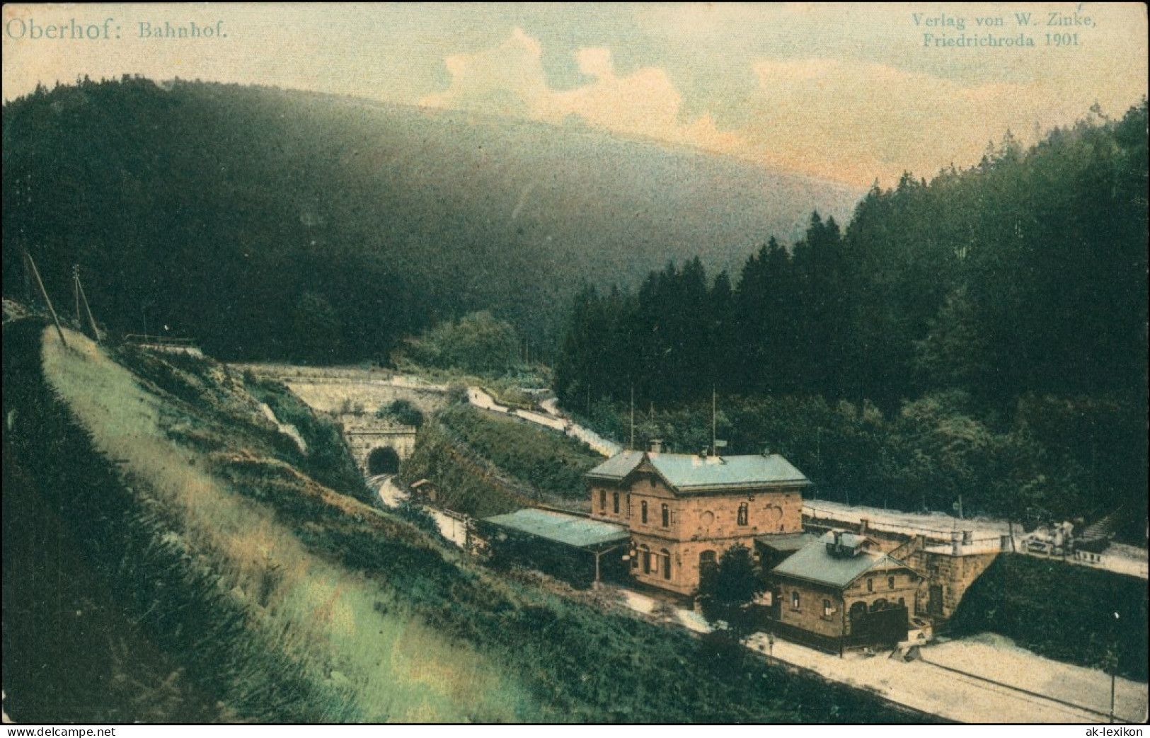 Ansichtskarte Oberhof (Thüringen) Partie Am Bahnhof 1901 - Oberhof